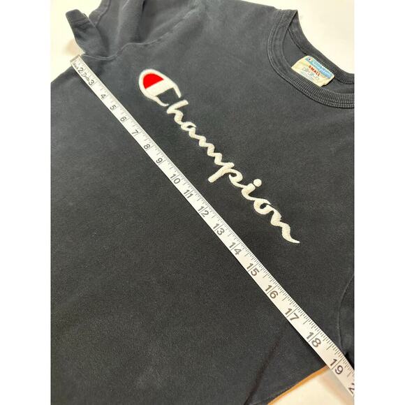 Vintage Champion Tee Shirt Size Small Women's Men's Embroidered Logo 90s Black - Picture 9 of 10